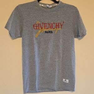 Givenchy Heather Gray Tee with Vibrant Logo